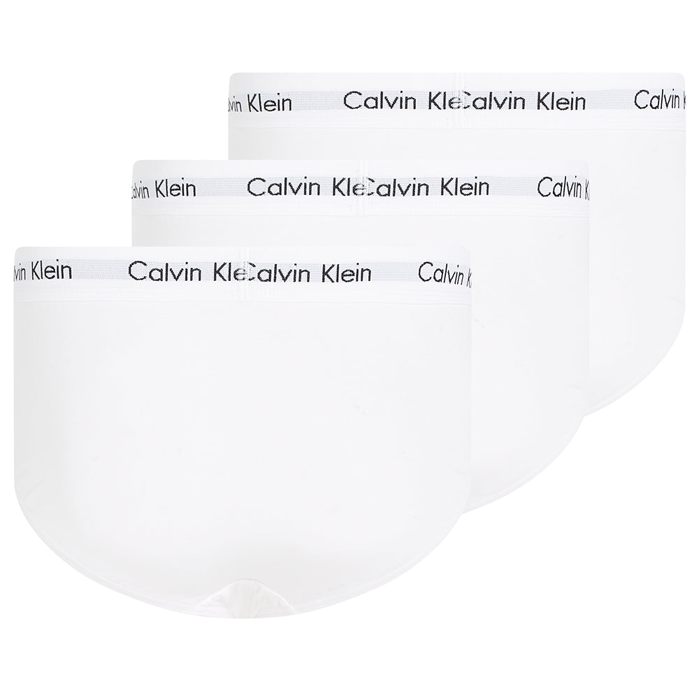 Cotton Stretch 3-Pack Briefs, White-Calvin Klein-UNDERU