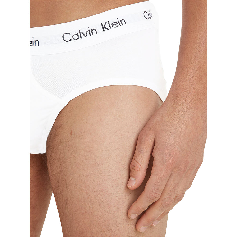 Cotton Stretch 3-Pack Briefs, White-Calvin Klein-UNDERU