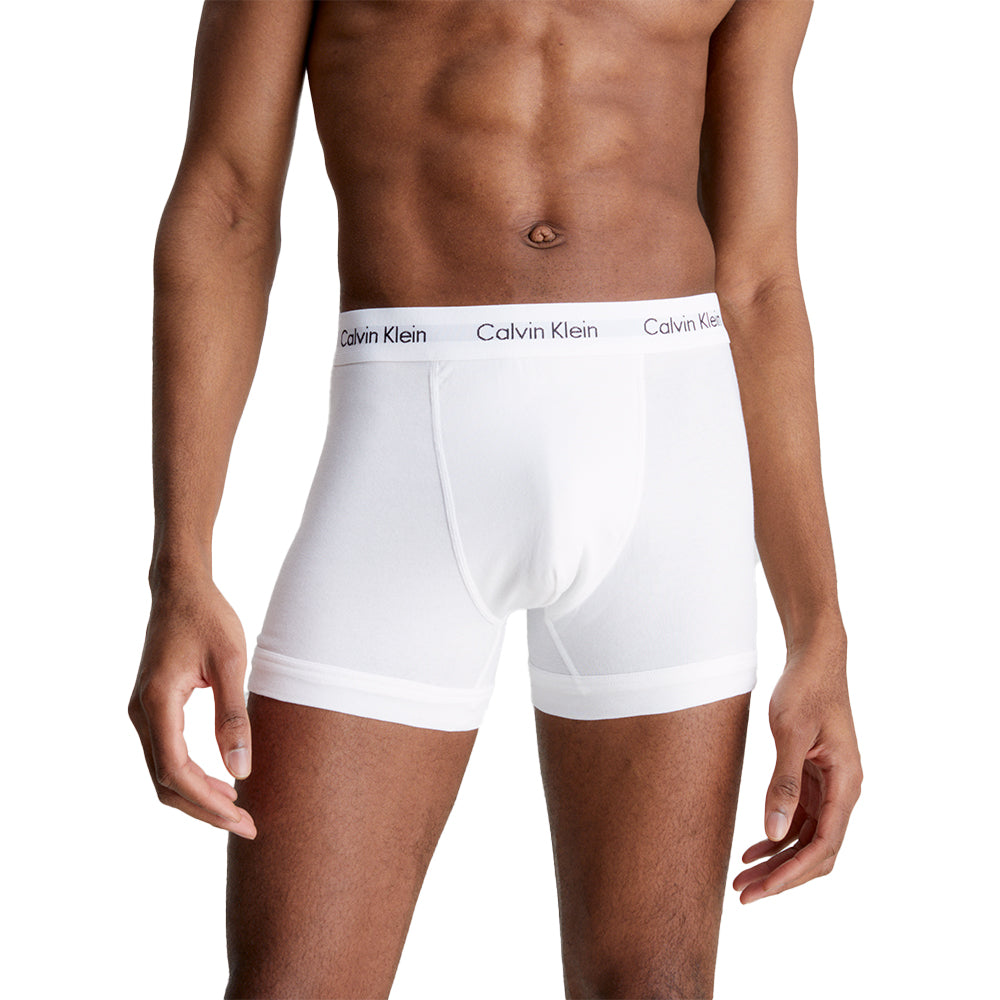 Cotton Stretch 3-Pack Boxer Trunks, White-Calvin Klein-UNDERU