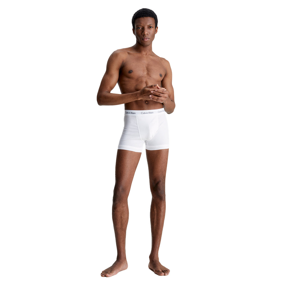 Cotton Stretch 3-Pack Boxer Trunks, White-Calvin Klein-UNDERU