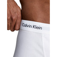 Cotton Stretch 3-Pack Boxer Trunks, White-Calvin Klein-UNDERU