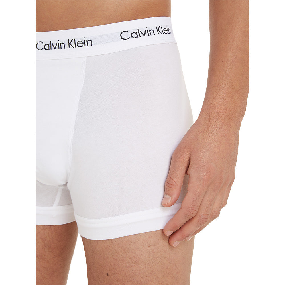 Cotton Stretch 3-Pack Boxer Trunks, White-Calvin Klein-UNDERU