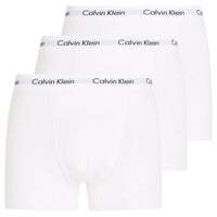 Cotton Stretch 3-Pack Boxer Trunks, White-Calvin Klein-UNDERU