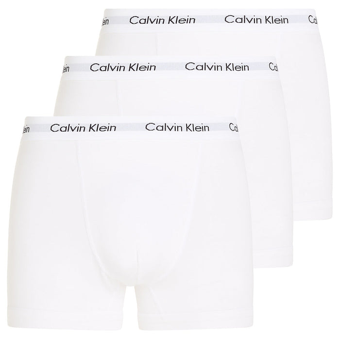 Cotton Stretch 3-Pack Boxer Trunks, White-Calvin Klein-UNDERU