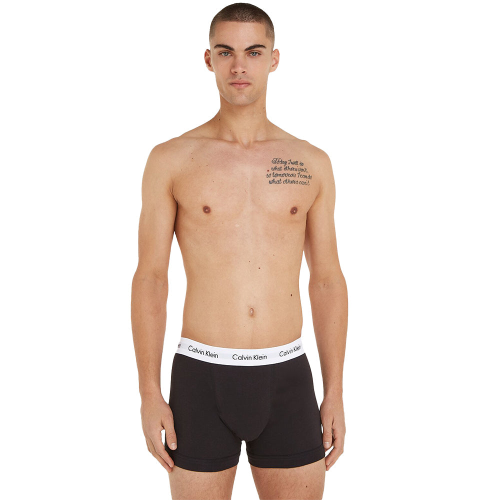 Cotton Stretch 3-Pack Boxer Trunks, Black-Calvin Klein-UNDERU