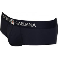 Brando Brief with Crest, Navy Blue-Dolce & Gabbana-UNDERU