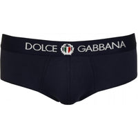 Brando Brief with Crest, Navy Blue-Dolce & Gabbana-UNDERU