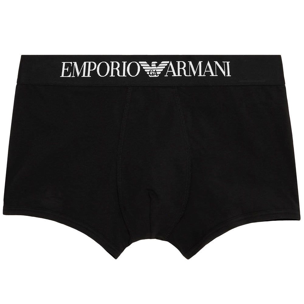 Emporio Armani Men's Iconic Logoband Boxer Trunk, Black