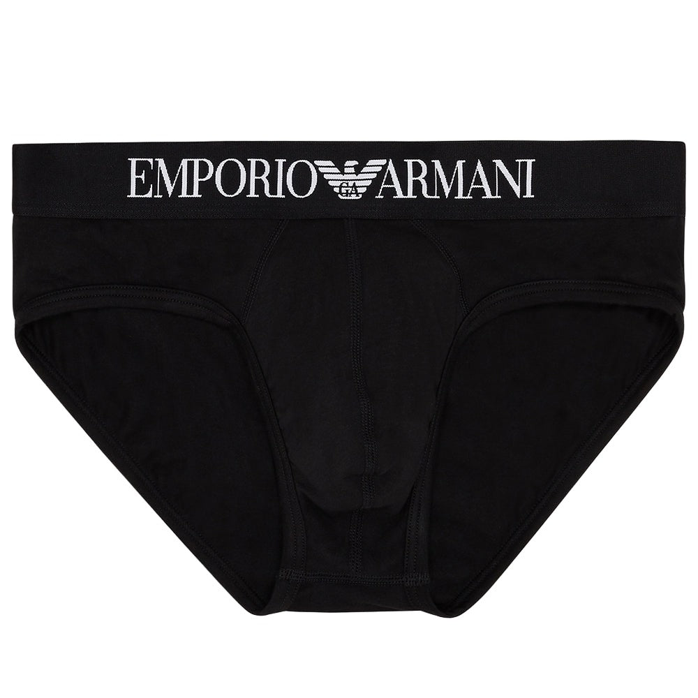 Emporio Armani Men's Iconic Logoband Brief, Black