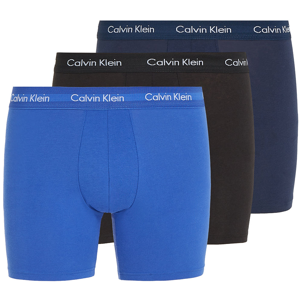 3-Pack cotton stretch Classic Boxer Briefs, Navy/Black/Blue-Calvin Klein-UNDERU