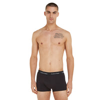 3-Pack Low-Rise Cotton Stretch Boxer Trunks, Navy/Black/Blue-Calvin Klein-UNDERU