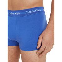 3-Pack Low-Rise Cotton Stretch Boxer Trunks, Navy/Black/Blue-Calvin Klein-UNDERU