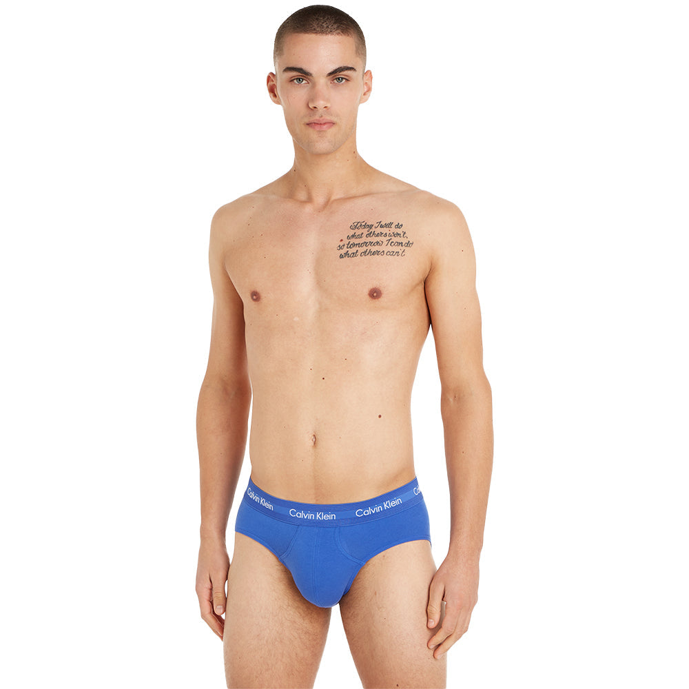 Cotton Stretch 3-Pack Briefs, Navy/Black/Blue-Calvin Klein-UNDERU