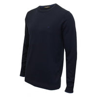 Saul Crew-Neck Ribbed Knit Sweater, Navy-Calvin Klein-UNDERU