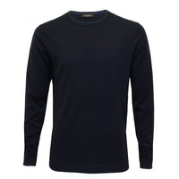 Saul Crew-Neck Ribbed Knit Sweater, Navy-Calvin Klein-UNDERU