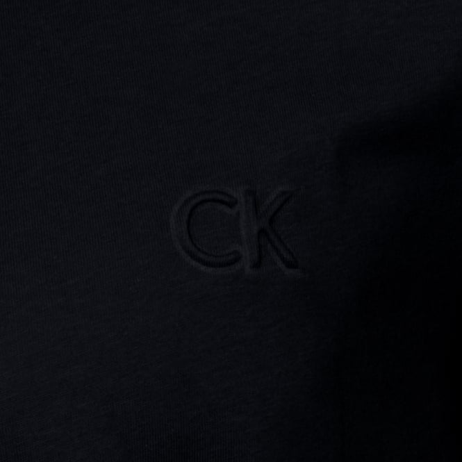 Jari Embossed Logo Crew-Neck T-Shirt, Perfect Black-Calvin Klein-UNDERU