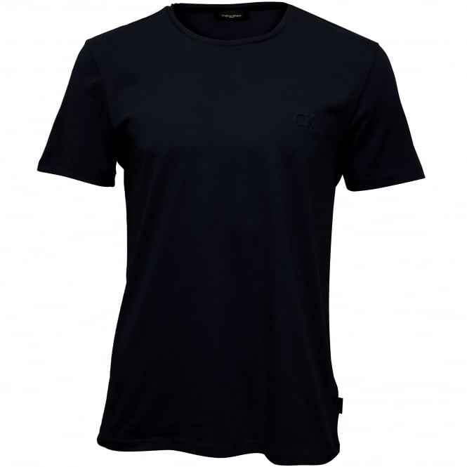 Jari Embossed Logo Crew-Neck T-Shirt, Perfect Black-Calvin Klein-UNDERU