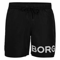 BORG Logo Karim Boys Swim Shorts, Black-Bjorn Borg-UNDERU