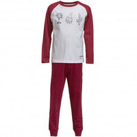 Boys Xmas Print Boys Colouring-in Pyjama Set with Pens, White/Burgundy-Bjorn Borg-UNDERU