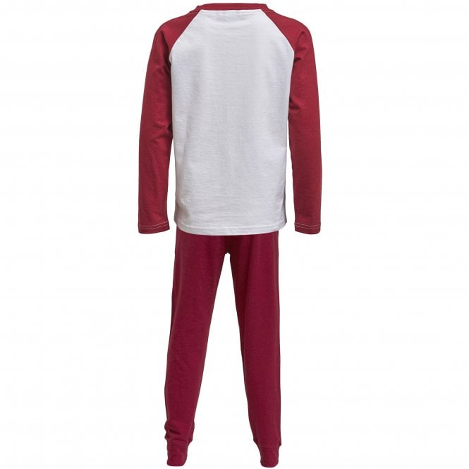 Boys Xmas Print Boys Colouring-in Pyjama Set with Pens, White/Burgundy-Bjorn Borg-UNDERU