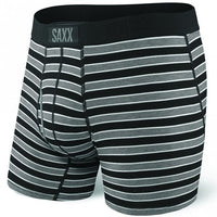 Ultra Crew Stripe Fly Boxer Brief, Black-SAXX-UNDERU