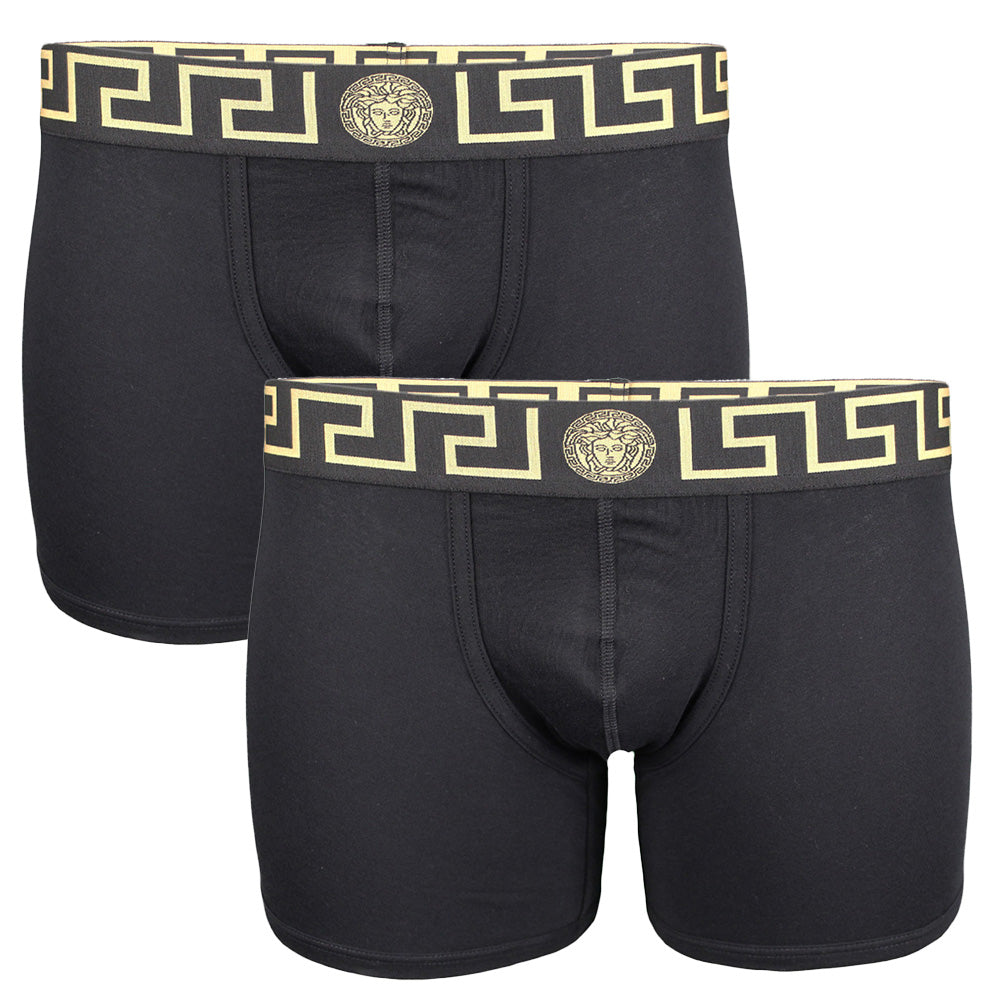 Versace 2 pack greca boxer briefs, black