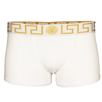 Versace greco waistband white boxer trunk 