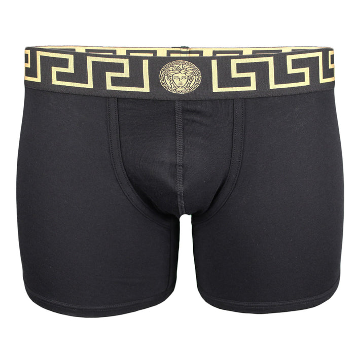 Versace greca boxer brief, black front view