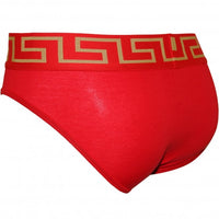 Greca Border Low-Rise Brief, Red-Versace-UNDERU