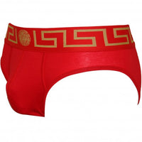 Greca Border Low-Rise Brief, Red-Versace-UNDERU