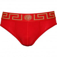 Greca Border Low-Rise Brief, Red-Versace-UNDERU