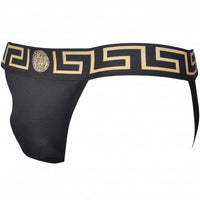 Greca Border Jockstrap, Black-Versace-UNDERU