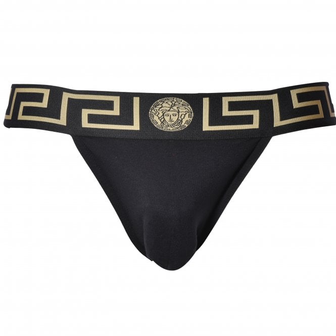 Greca Border Jockstrap, Black-Versace-UNDERU