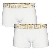 2 pack of white Greca Versace boxer trunks