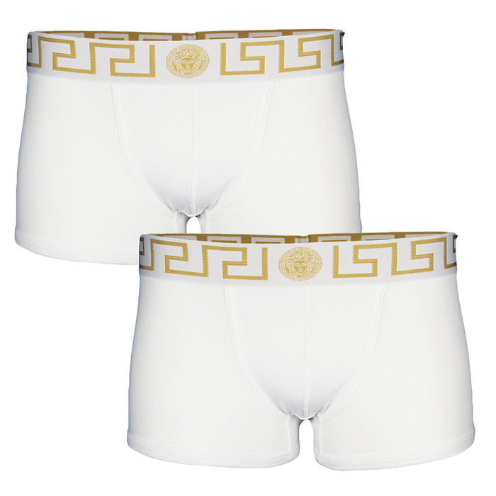 2 pack of white Greca Versace boxer trunks