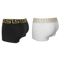 2-Pack Greca Border Boxer Trunks, Black/White-Versace-UNDERU