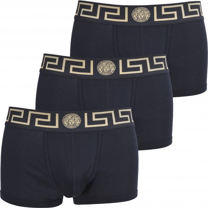 3-Pack Greca Border Boxer Trunks, Black-Versace-UNDERU