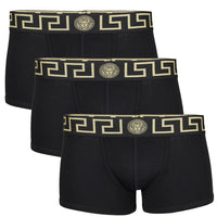 Versace 3 pack black Greca boxer trunks