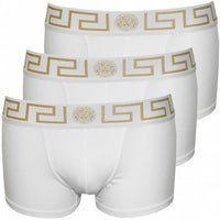 3-Pack Greca Border Boxer Trunks, White-Versace-UNDERU