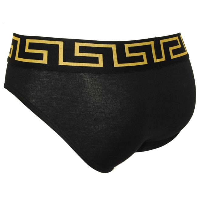 2-Pack Greca Border Briefs, Black-Versace-UNDERU