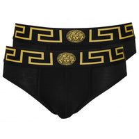 2-Pack Greca Border Briefs, Black-Versace-UNDERU