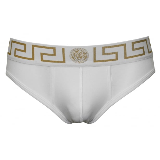 2-Pack Greca Border Briefs, Black/White-Versace-UNDERU