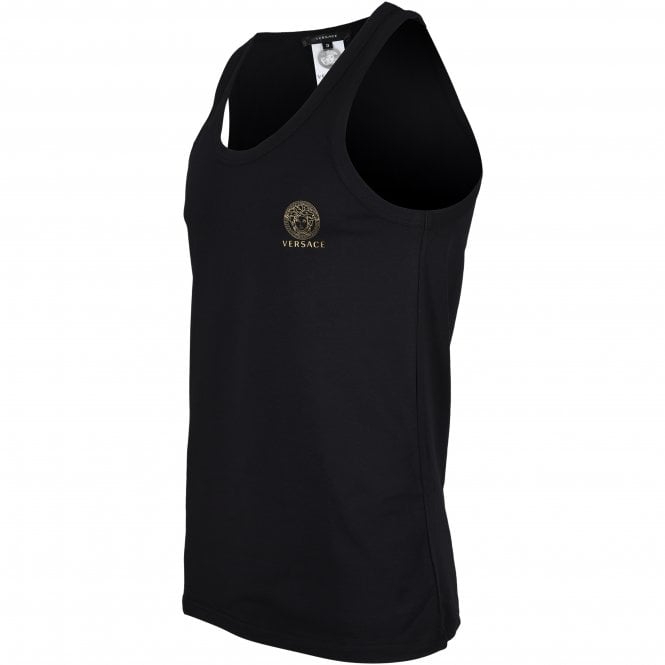 Iconic Tank Top Vest, Black-Versace-UNDERU