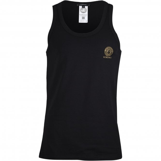 Iconic Tank Top Vest, Black-Versace-UNDERU