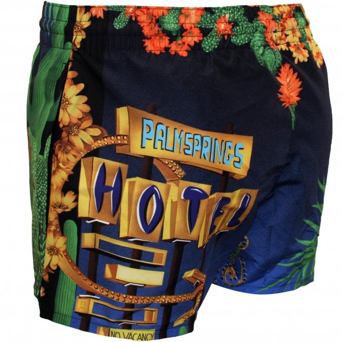 Luxe Palm Springs Print Swim Shorts, Multicolour-Versace-UNDERU