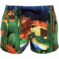 Luxe Palm Springs Print Swim Shorts, Multicolour-Versace-UNDERU