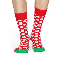 Big Dot Snowman Socks, Red-Happy Socks-UNDERU