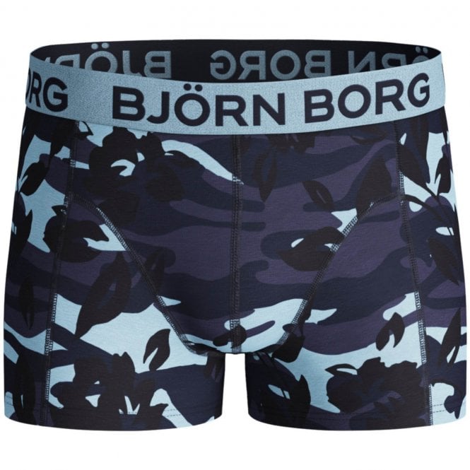 2-Pack Geo & Camo Print Boys Boxer Trunks, Navy/Blue-Bjorn Borg-UNDERU