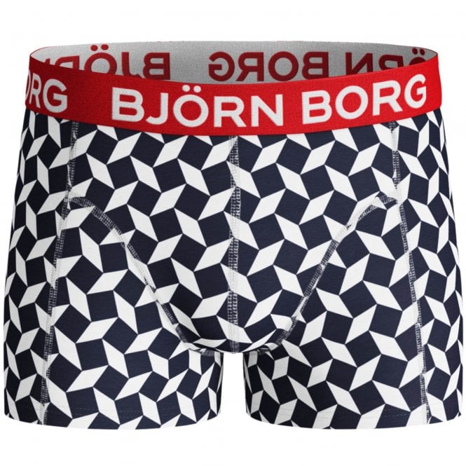 2-Pack Geo & Camo Print Boys Boxer Trunks, Navy/Blue-Bjorn Borg-UNDERU