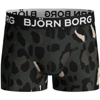 2-Pack Palms & Camo Print Boys Boxer Trunks, Khaki/Black-Bjorn Borg-UNDERU